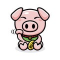 cute lucky pig animal characters bring sustenance