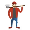 Cute lumberjack icon, cartoon style