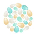 Cute luxury Easter background with dotted eggs