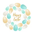 Cute luxury Easter background with dotted eggs