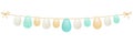 Cute luxury Easter horizontal banner background with dotted eggs