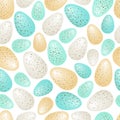 Cute luxury Easter seamless background with dotted eggs