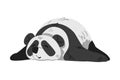 Cute Lying Panda Bear, Funny Adorable Wild Animal Cartoon Style Vector Illustration on White Background Royalty Free Stock Photo