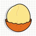 Cute Macadamia sticker character. Vector hand drawn cartoon kawaii character illustration icon. Fun Macadamia sticker