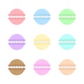 Cute macarons vector illustration set