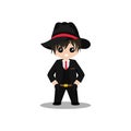 Cute Mafia cartoon character mascot vector design illustration