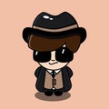 Cute mafia character with simple concept