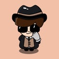 Cute mafia character with simple concept