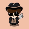 Cute mafia character with simple concept