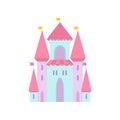 Cute Magic Castle, Fairytale Medieval Fortress, Colorful Fantasy Kingdom Cartoon Vector Illustration Royalty Free Stock Photo