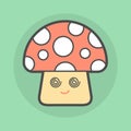 Cute magic mushroom with spiral eyes