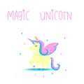 Cute magic unicon Royalty Free Stock Photo