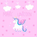 Cute magic unicon Royalty Free Stock Photo