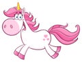 Cute Magic Unicorn Cartoon Mascot Character Running