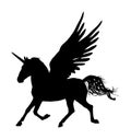 Cute magic Unicorn Pegasus silhouette