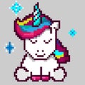 Cute magic unicorn, pixel art