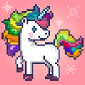 Cute magic unicorn, pixel art