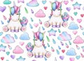 Cute, magic unicorn seamless pattern.