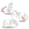 Cute magical unicorn. design on white background. Romantic hand drawing illustration for children