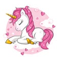 Little pink unicorn. Royalty Free Stock Photo