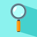 Cute Magnifying Glass Vector Icon Illustration. Searching Items with Smile Face In Magnifying Glass White Isolated. Flat Cartoon Royalty Free Stock Photo