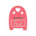 Cute mailbox. Vector illustration. Flat hand drawn style.