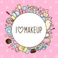 Cute makeup round frame