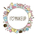 Cute makeup round frame