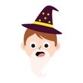 Cute male wizard halloween costume avatar Vector