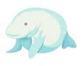 Cute manatee animal on white background