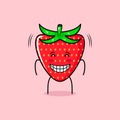 cute red apple character with smile and happy expression, sparkling eyes and smiling Royalty Free Stock Photo