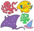 Cute marine animals collection 4 Royalty Free Stock Photo