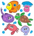 Cute marine animals collection Royalty Free Stock Photo
