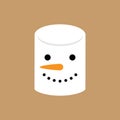 Cute marshmallow snowman vector illustration