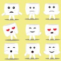 Cute Marshmellow funny illustrations emoticons