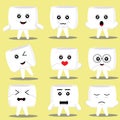 Cute Marshmellow funny illustrations emoticons