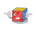 Cute mascot cartoon design of rubic cube with Wink eye