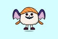 Cute mascot cartoon Sushi Scary bats pumpkin Royalty Free Stock Photo