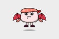 Cute mascot cartoon Sushi shrimp character dracula Royalty Free Stock Photo