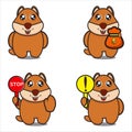 cute mascot character collection of squirrels Royalty Free Stock Photo