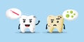 Cute mascot clean teeth and cavities