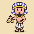 Cute mascot with Pharaoh Ancient Egyptian design