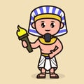 Cute mascot with Pharaoh Ancient Egyptian design