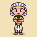 Cute mascot with Pharaoh Ancient Egyptian design