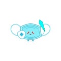 Cute mask character illustration smile happy mascot logo kids play toys template