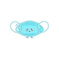 Cute mask character illustration smile happy mascot logo kids play toys template