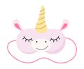 Cute mask for dreaming vector. Rest relax accessories for night collection. Sleepy mask with eyes, animals face and