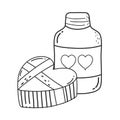 Cute mason jar with love hearts