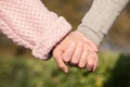 Cute mature husband and wife are walking in park Royalty Free Stock Photo