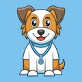 Cute medic dog cute antropomorphic vector EPS